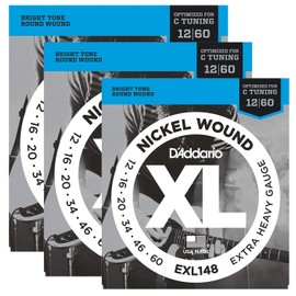 3 Pack D'Addario EXL148 Extra Heavy Drop C Tuning Electric Guitar Strings
