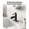 BATHLAVISH Matte Black Waterfall Bathroom Faucet, Single Handle Bathroom Sink