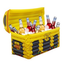 YIQXKOUY 23.6" W x 15" H Inflatable Boom Box Beverage Pirate Party Decorations Treasure Box Drink Cooler Captain Costume Accessory for Western Fiesta Party Supplies