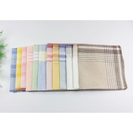 Cinyifan Men/Women's Elegant Soft Cotton Handkerchief Vintage Gift Hanky,12pcs,Style02(2929cm)