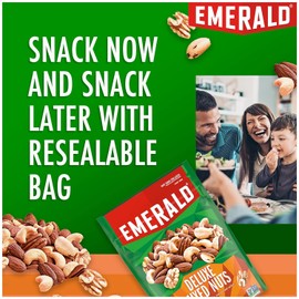 Emerald Nuts, Deluxe Mixed Nuts, 5 Oz, Resealable Bag (Pack of 2)