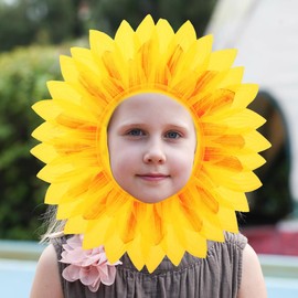OUNONA Sunflower Wreath Ornament, Sunflower Decoration, Wreath, Artificial Flowers, Summer, Interior Headwear, Face Exposure, Kigurumi, Children’s Costume, 16.5 inches (42 cm), Nursery School, Sports