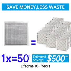 UBeesize 12x12x1 Reusable Electrostatic Air Filter HVAC AC Furnace Filter,MERV 8, Washable, Lasts a Lifetime,Permanent Air Filter,Breathe Fresher,Home And Office(Actual Size:11.69x11.69x0.86 Inch)