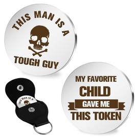 Dad Christmas Gifts for Dad Gifts for Father's Day Gift from Son My Favorite Child Gave Me This Pocket Hug Token Cool Keychain Accessories Funny Gifts for Men Birthday Gifts for Father In Law Papa