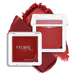 Blush Palette Duo – Cream & Powder Blush Set in Deep Red, Long-Wearing & Moisturizing, Easy to Blend, Radiant Coverage for Cheeks, Eyes & Lips, Magnetic Palette Compatible (2-Pack, Maple Crush)