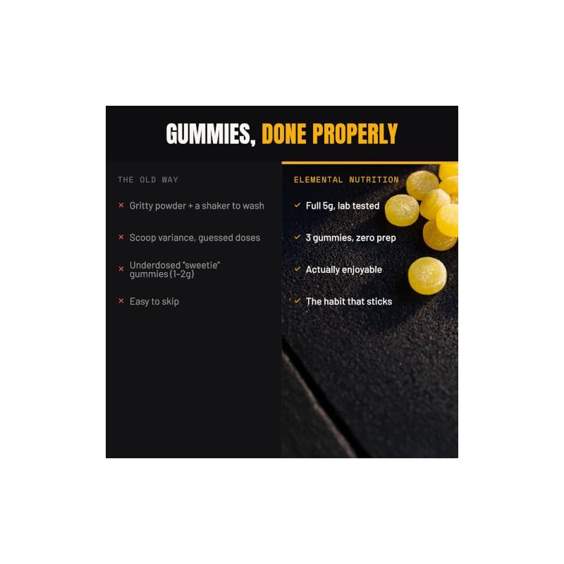 Creatine Gummies 5000mg, Muscle & Strength, Pineapple