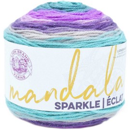 Lion Brand Mandala Sparkle Aquila 527-329 (3-Skeins - Same Dye Lot) DK Light Worsted #3 Acrylic Yarn for Crocheting and Knitting with Project Bag