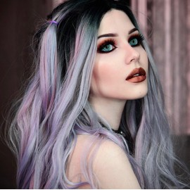 Mermaid Lace Front Wig Pastel Gray Blue Ombre Pink Purple Mixed Color Wig Middle Part Long Body Wave Heat Resistant Synthetic Wigs for Women Cosplay Party 24 Inch…