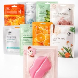 Paquete de 15 mascarillas coreanas faciales gran variedad rejuvenecedoras con múltiples beneficios para tu piel + REGALO 1 mascarilla de labios
