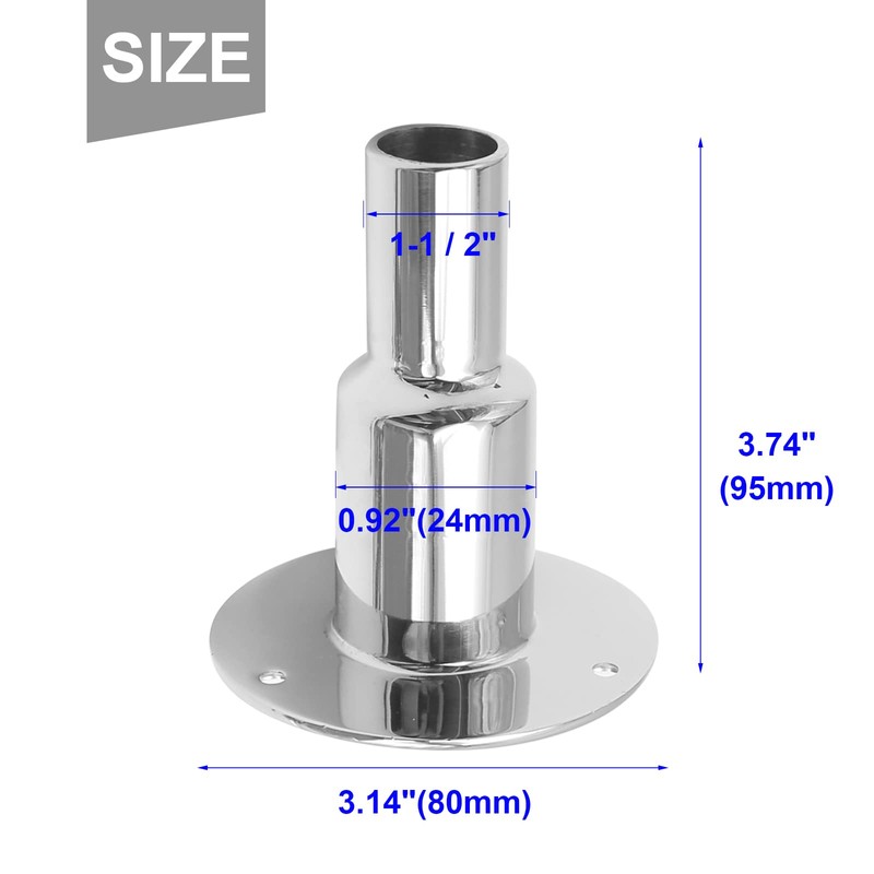 Anxingo 316 stainless steel thru hull/ex-haust fitting 24mm Tube Pipe