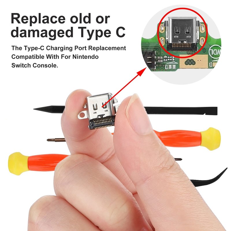 WANGCL 6Pcs Charging Port Replacement Repair Tool Compatible for NS