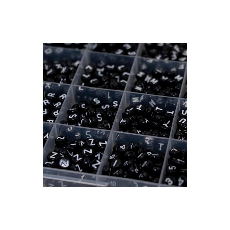 WangLaap 1450Pcs Acrylic 4x7mm Round Letter Beads Kits Alphabet A-Z