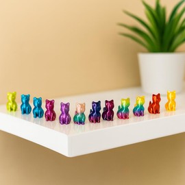 GSL Essentials Mini Cat Figurines – Bulk Pack of 50 Multicolored Tiny Cat Figures for Crafts, Party Favors, Dollhouses, Decorations & DIY Projects | 1x2cm Mini Plastic Cats for Kids & Collectors