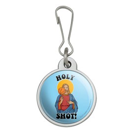 GRAPHICS & MORE Holy Shot Basketball Jesus Funny Humor Jacket Handbag Purse Luggage Backpack Zipper Pull Charm