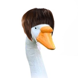 Porch Goose Outfits, Novelty Funny Cute Porch Goose Braid Wig Adorable Hair Decoration Costume Accessories for Lawn Garden Patio Statue Outdoor Decor (Bob Hairstyle)