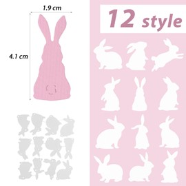 BETESSIN Easter Cutting Dies - Pack of 12 Metal Embossing Stencils with Rabbit Motifs - Easter Bunny Decoration - Easter Cutting Dies for Crafts Easter Decorations, Cards, Confetti, Gifts and much