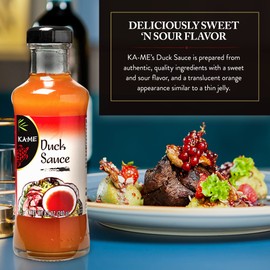 KA-ME Duck Sauce 8.5 oz (Pack of 6), Asian Ingredients and Flavors, No Preservatives/MSG, For Marinade, Dipping & Cooking BBQ, Spring/Egg Rolls, Wonton, Salmon, Meats, Vegetables and Many More