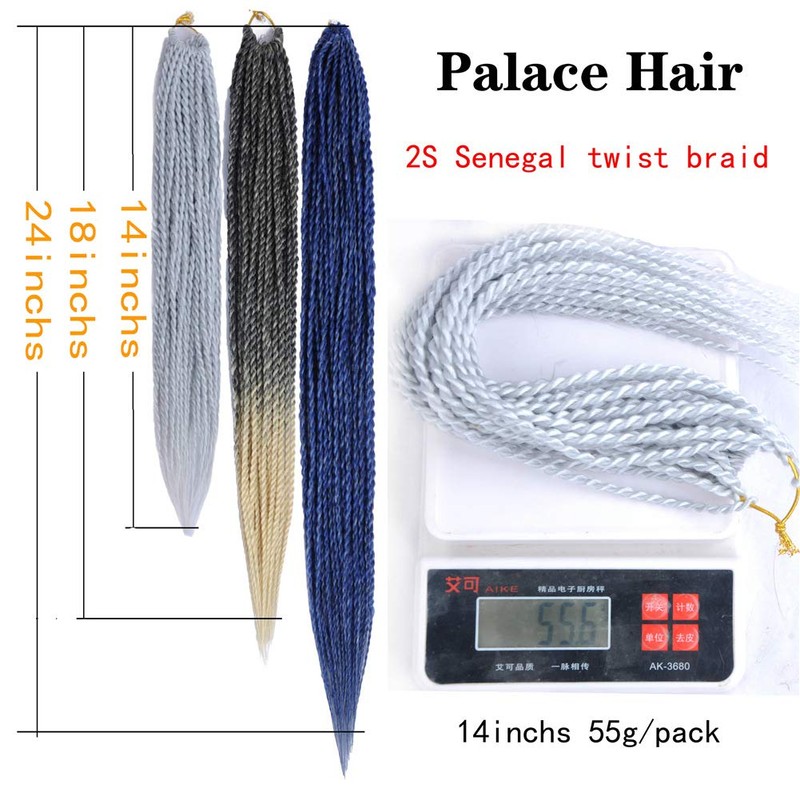 Palace hair 6Pack/LOT Senegalese Twist Crochet Hair Braids Small Easy