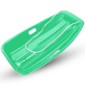 Slippery Racer Downhill Sprinter Flexible Kids Toddler Plastic Cold-Resistant Toboggan Snow Sled with Pull Rope and Handles -35 Inch (Green, 2)
