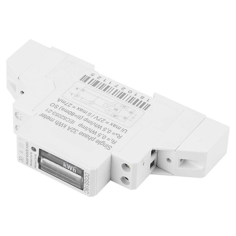 Electric Meter Digital LCD 220V Single Phase DIN-Rail Electronic KWH