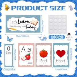 Fuutreo 58 Pieces Alphabet and Number Bulletin Board Set Manuscript Educational Preschool Cards Early Learning Alphabet Number Letters Colors Shapes Posters Education Posters for Classroom Decoration