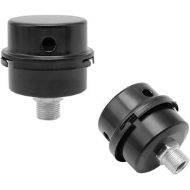 Tiardey 2Pcs Air Compressor Muffler Oil Free Intake Muffler Inlet Filter Silencer Air Compressor Accessories with PT 1/2” 20 mm Metal Body Air Tool Replacement Parts