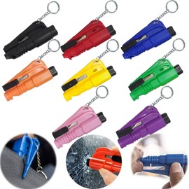 ECOMAID 8Pcs 3 in 1 Seatbelt Cutter and Window Breaker, Car Window Breaker Keychain Seatbelt Cutter Glass Breaker, Car Emergency Escape Tool for Automotive Accidents
