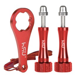 HSU Aluminium Alloy Thumb Screws Set for GoPro, Extension Length Screws for Hero 12/11/10/9/8/7/6/5/4/3 Action Cameras (Red)