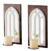 SOFE Arched Window Mirror Candle Sconces Wall Decor Set of