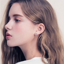 Sterling Silver Koala Bear Birthstone Stud Earrings - Hypoallergenic Heart Crystal Koala Earrings Gift for Women Lovers, Small, Sterling Silver, crystal