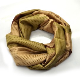 DLP Tactical Dry-Tech Shemagh Sniper Veil Scarf – Quick Drying Moisture Wicking Polyester Head Wrap for Concealment, Temperature Regulation, Hunting, Airsoft, Military, Outdoor Use – Tricolor Desert Camo