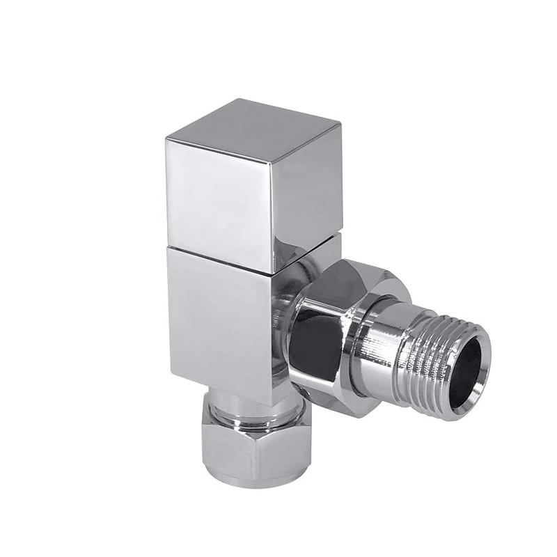 NRG Angled Square Head Towel Rail Designer Radiator Valves 1