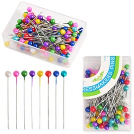 200 Pcs 1.5 Inch Sewing Pins for Fabric Long Glass Head Straight Quilting Pins for Dressmaking & Jewelry DIY Art Craft Decoration (Multicolor)