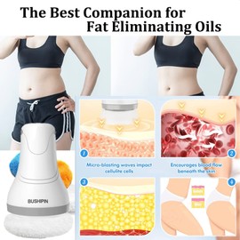 BUSHIPIN Body Sculpting Machine - Cellulite Massager with 3Pads, Cellulite Remover with Vibration & Rotation, Electric Body Massager for Abdomen/Love Handles/Butt/Back/Legs/Arms (W1)