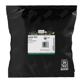 Frontier Co-op Organic Lemon Peel Granules, 1lb Bulk Bag, Natural Dried Peel | Made with Pure Lemon Zest | Kosher Certified | Ideal for Baking