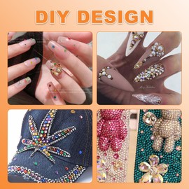 24 Colours Rhinestones Bedazzling Kit,3-4mm Bedazzling Gems, Flat Back Resin Crystal AB Jelly Nail Rhinestones for Craft Nails Art Clothes