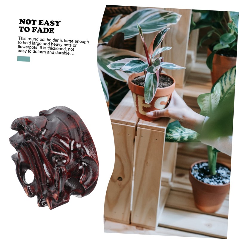 Mipcase 1Pc Antique Wood Display Base for Flowerpots Chinese Style