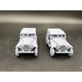 Nerd Herd Wargaming 28mm, 1/56, 3D Printed, WW2, Russian, GAZ-67 Jeep, Covered (2), Bolt Action