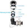 Jienk 5Pcs Bulkhead Elbow 1/4" x 1/4" Tube OD Push