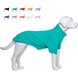Lovelonglong Dog Pullover Sweatshirt Autumn Winter Cold Weather Dog T-Shirts for Small Medium Large Size Dogs Labrador Clothes Turquoise XXXL