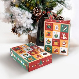 Luxshiny 10pcs Fillable Advent Calendar Box Empty Christmas Advent Calendar Boxes to Fill 12 Days Advent Countdown Boxes Christmas Candy Treat Boxes for Xmas Holiday