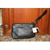 Coach NWT COACH F48294 Gallery Medium LEATHER Wristlet Black/Silver FREE