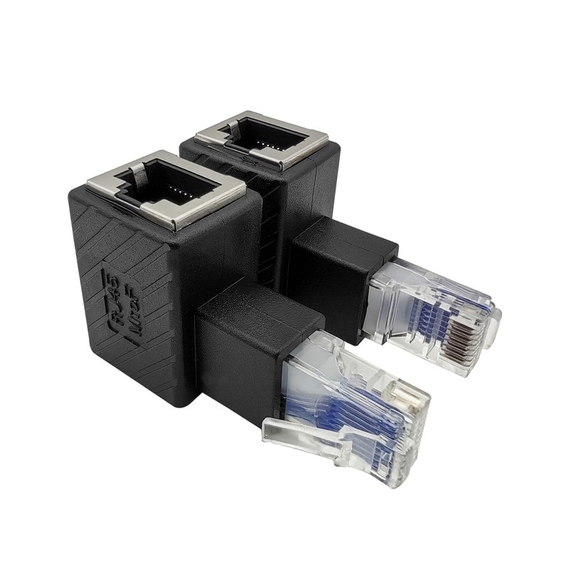 iYueMps RJ45 Ethernet Adapter, 2Pack Cat5 Cat5e RJ45 Male to