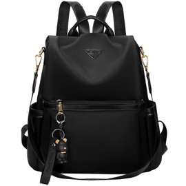 Leathario Women's Small Backpack, Anti-Theft, Backpack for Girls and Women, City Backpack Modern Elegant for School, Work, Travel, Black, Large Capacity, Black 88-1, Backpack