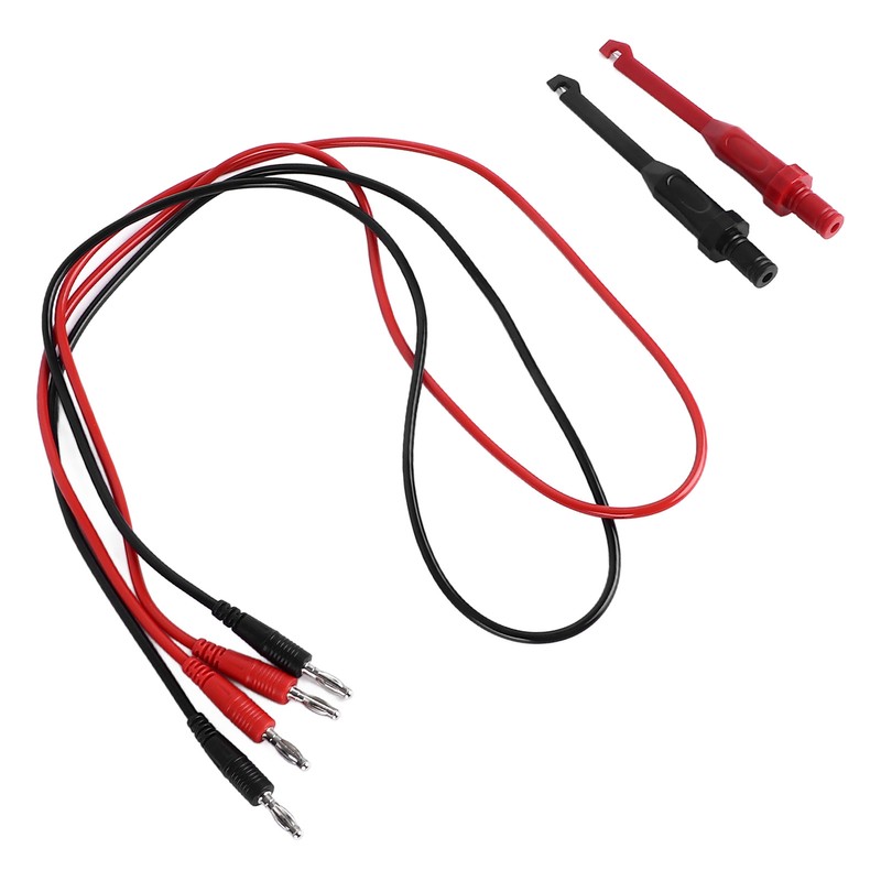 4mm Dual Banana Plug Test Leads with Repair Testing Hooks