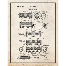 Hair Roller Patent Print Old Look with Border (16" x 20") M14062