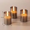 Grey Glass Flameless Votive Candles with Remote Timer, Real Wax