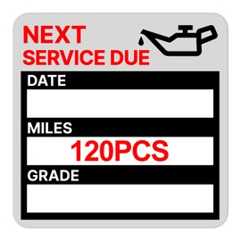 for Oil Change Sticker Static Cling, Clear Stickers 120 Pcs 2”x 2” Next Service Due Sticker for Windshield, Easy to Peel with No Residue for Car Auto Vehicle Window (Red)