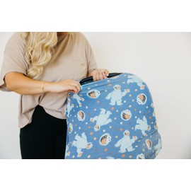 Copper Pearl Multi-Use Cover: Car Seat Covers, Nursing Cover, and Stroller Cover - Stretchy Fabric, All-Season Use, Stylish Designs, Easy Access for Moms - Cookie Monster