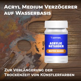 7 Artists Acrylic Retarder 100ml Retarder for Acrylic Paints | Water-Based Acrylic Retarder for Wet-on-Wet Painting | Drying Retarder for Acrylic Paints | Slow Drying Medium Acrylic